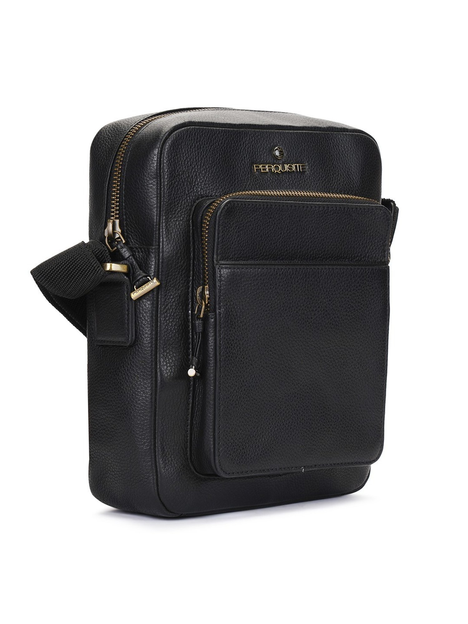 PERQUISITE MARK Black Solid Medium Cross Body Bag
