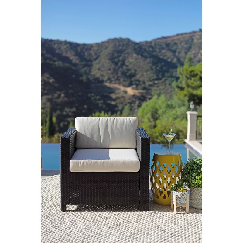 Alicia 4pc Outdoor Squared Wicker Sofa Set - Black - Coaster