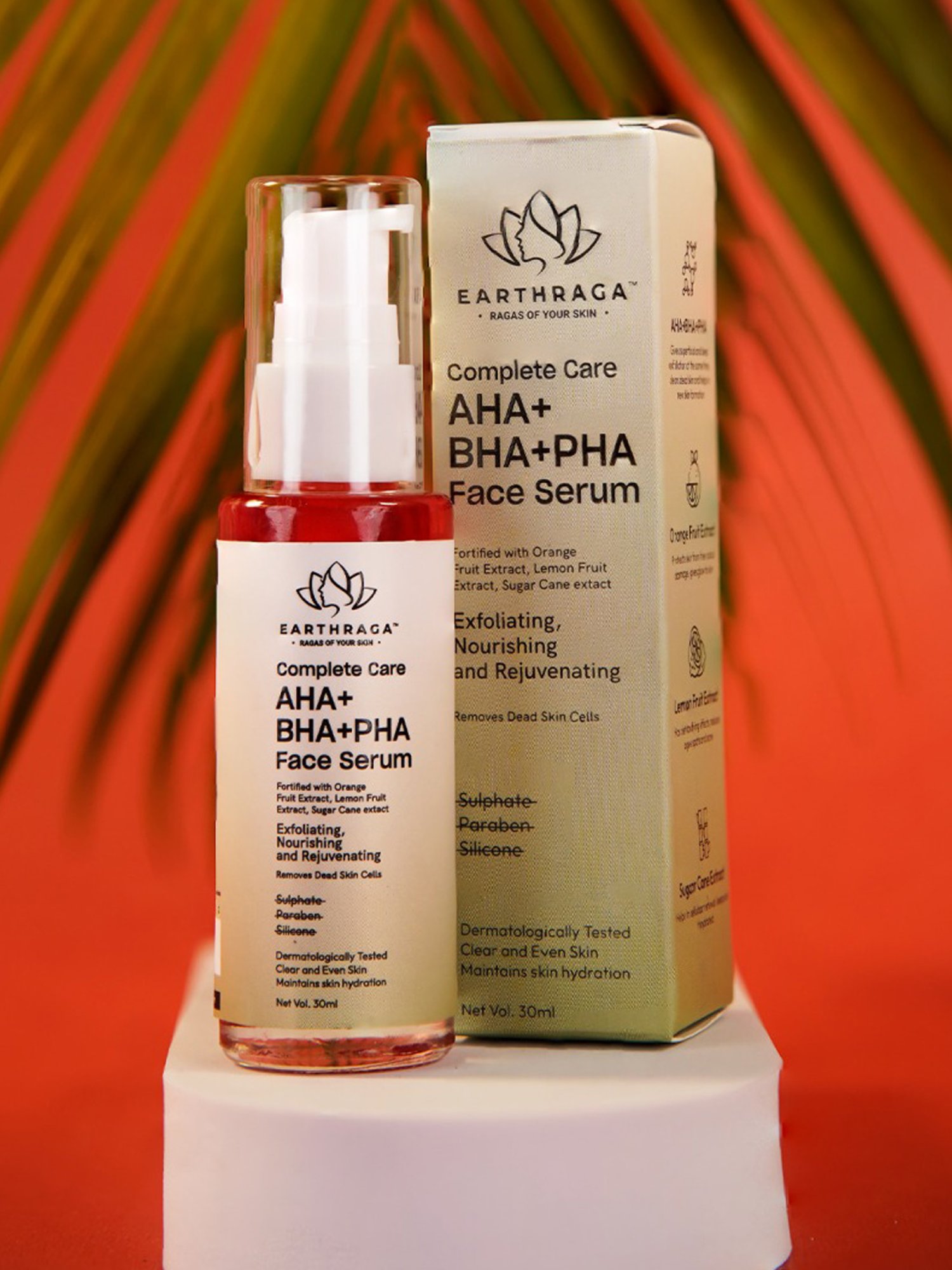 Earthraga Complete Care AHA+BHA+PHA Face Serum - 30 ml