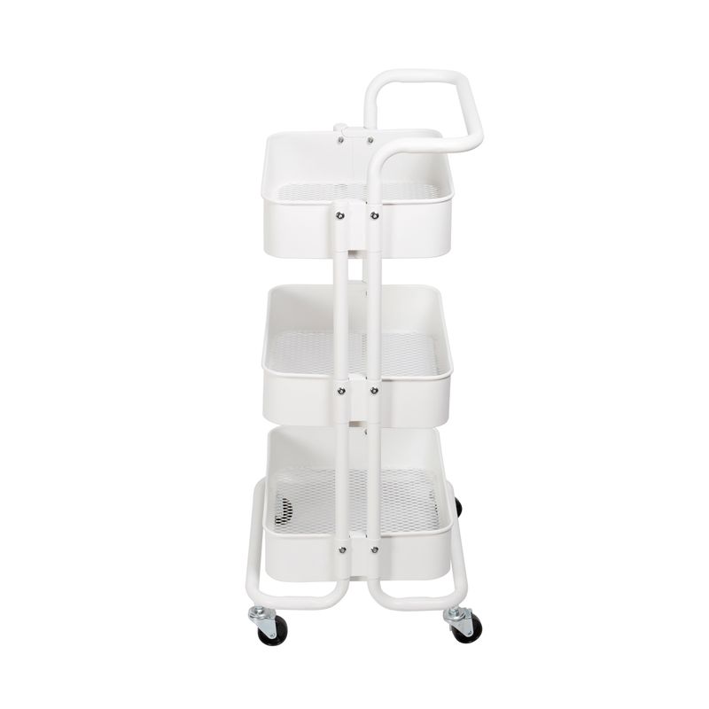 3 Tier Mobile Storage Caddy in Matte White - Pemberly Row