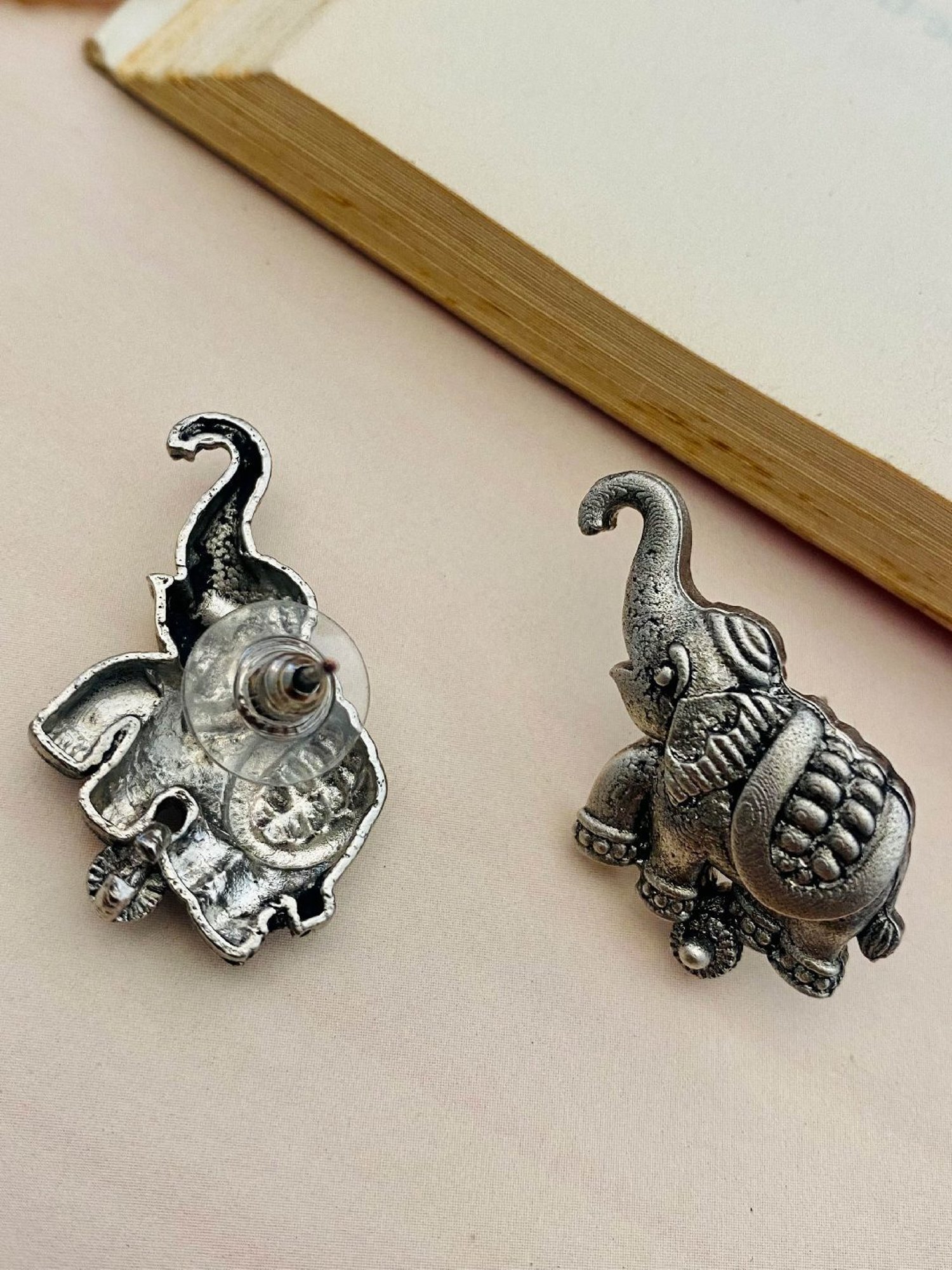 Abdesigns Graceful High Quality German Silver Stud Earrings