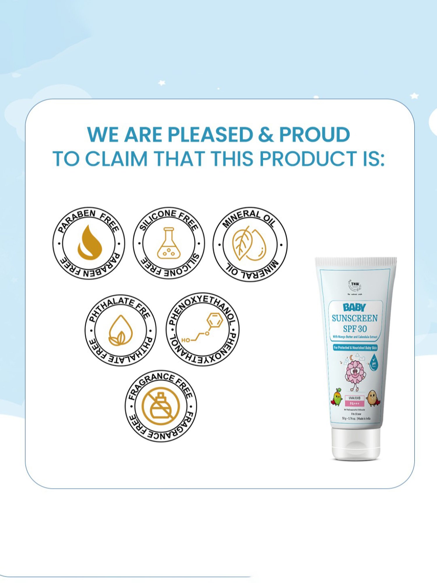 TNW-The Natural Wash Baby Sunscreen SPF 30 - 50 gm