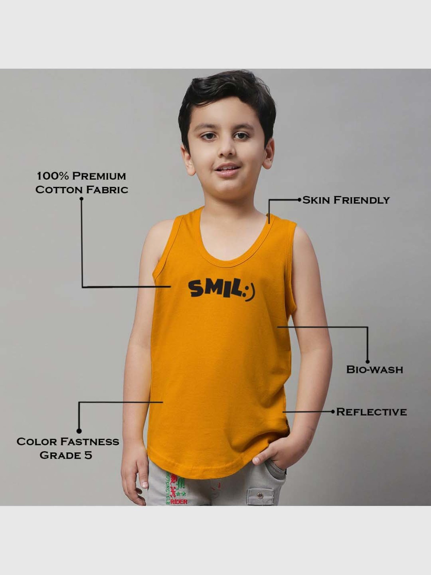 Palm Tree Kids White Printed Vest