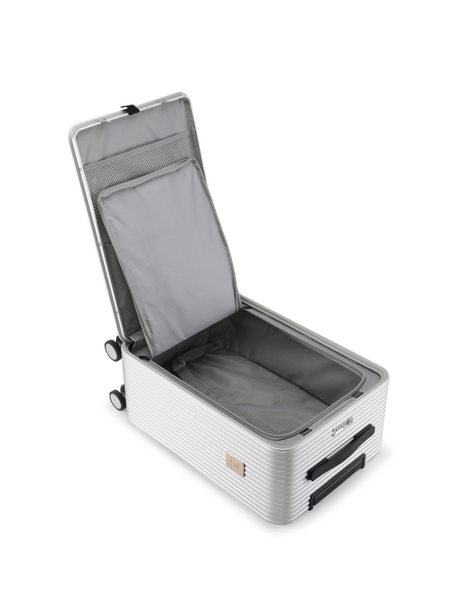 Perquisite Aluminium Trolly Silver Textured Hard Cabin Bag - 56 cm