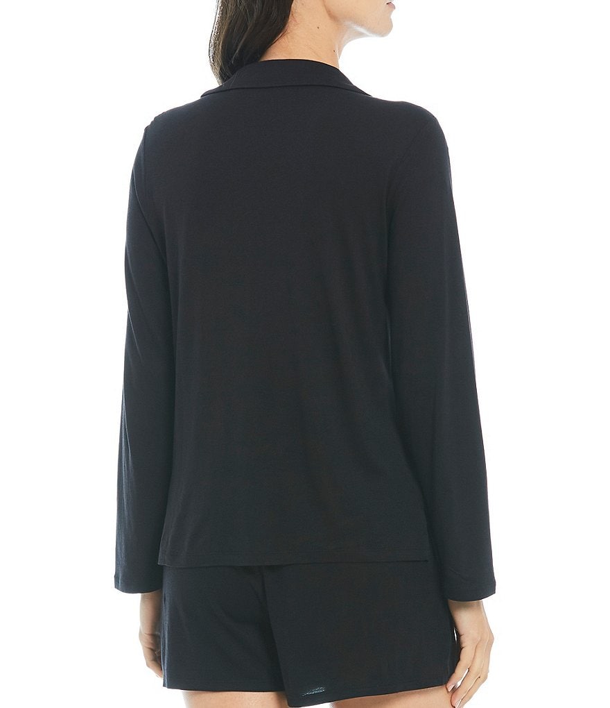 VAN WINKLE & CO. Solid Button Front Knit Coordinating Sleep Top