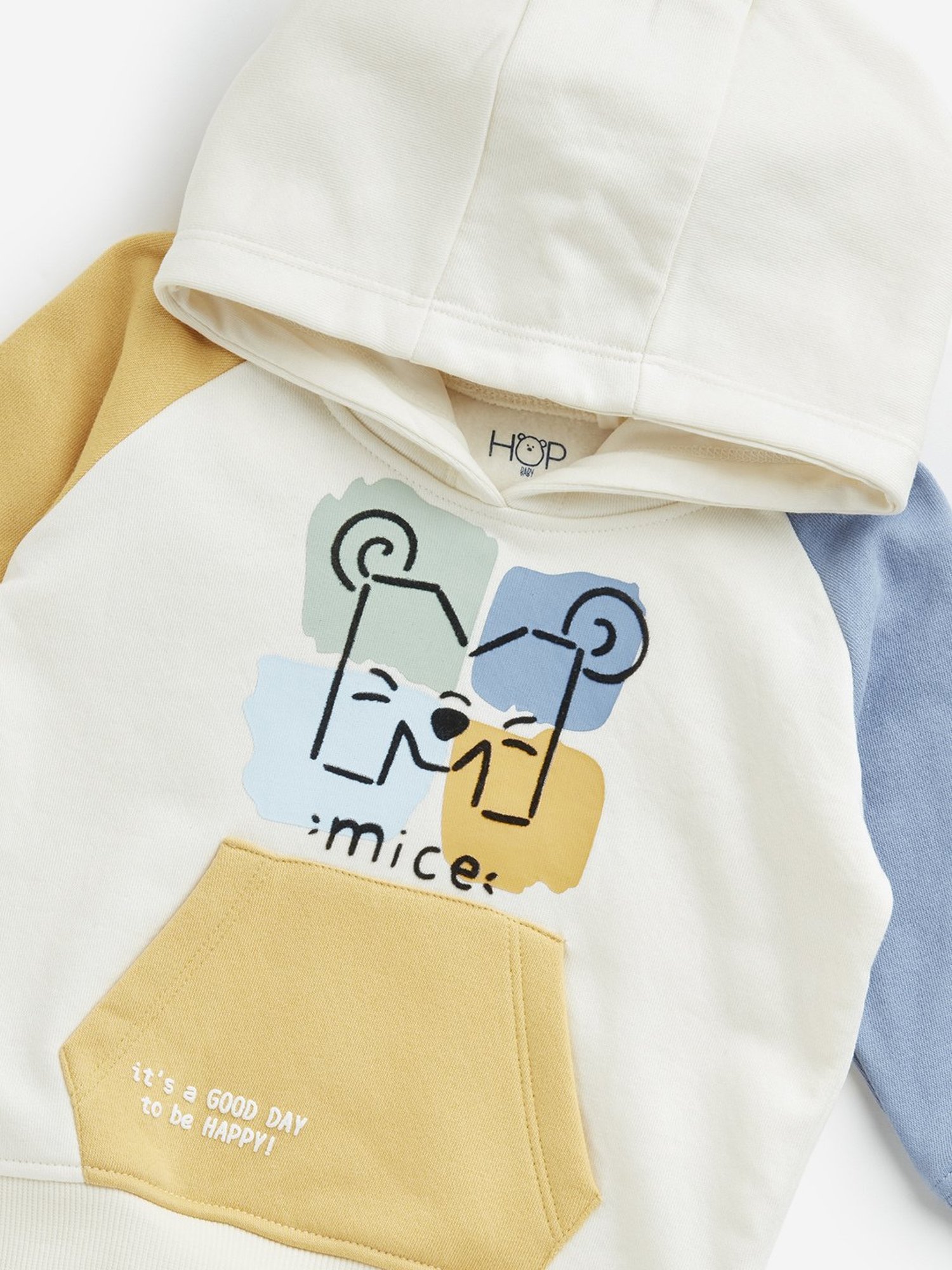 HOP Baby by Westside Off-White Colour-Blocked Cotton Blend Sweatshirt