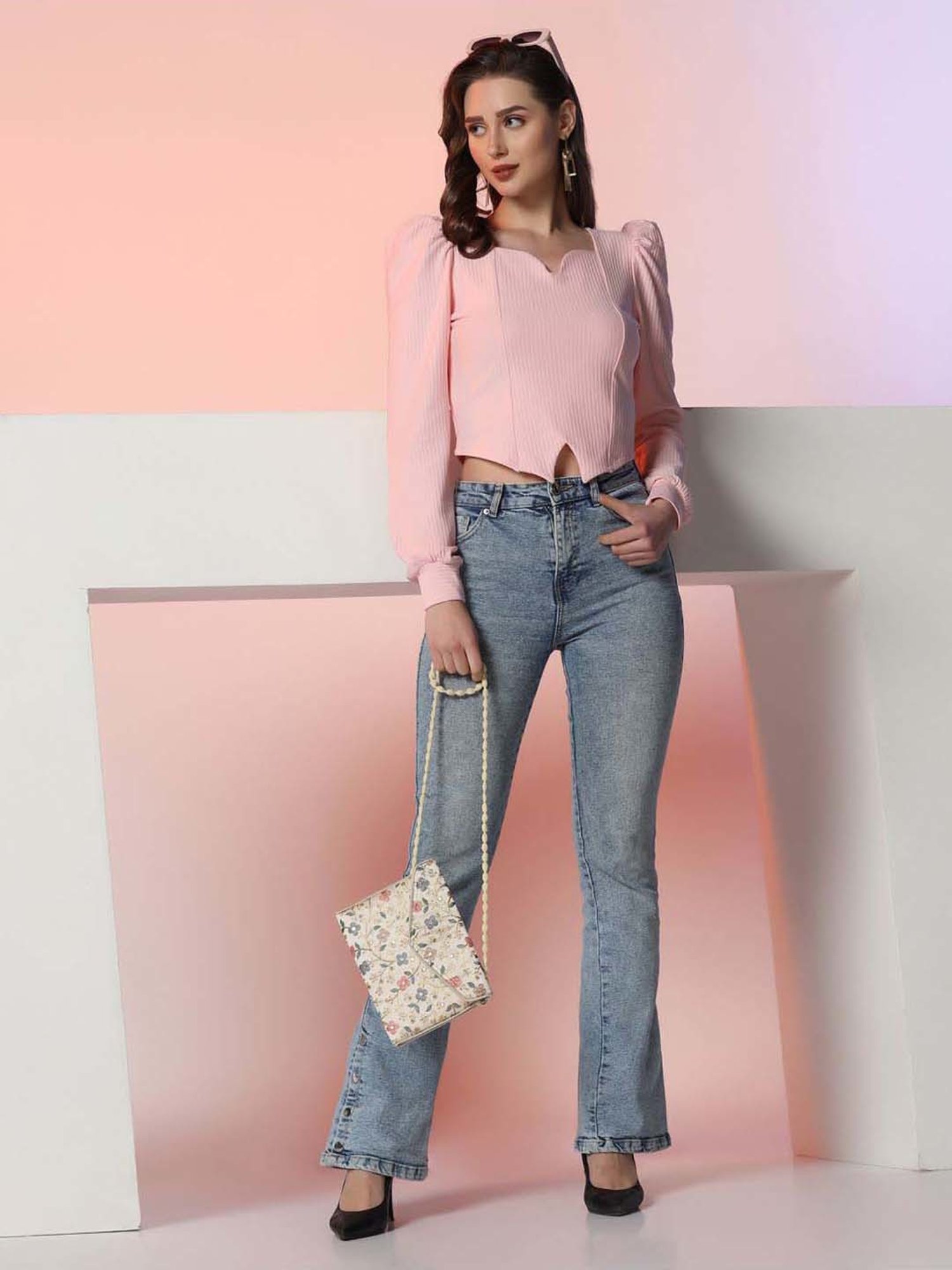 SELVIA Pink Regular Fit Top