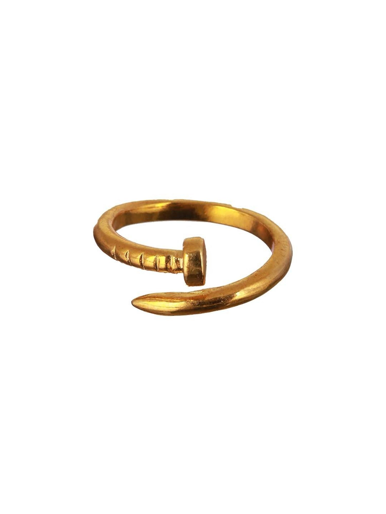 Bold by Priyaasi Twisted Nail Gold-Plated Ring for Men