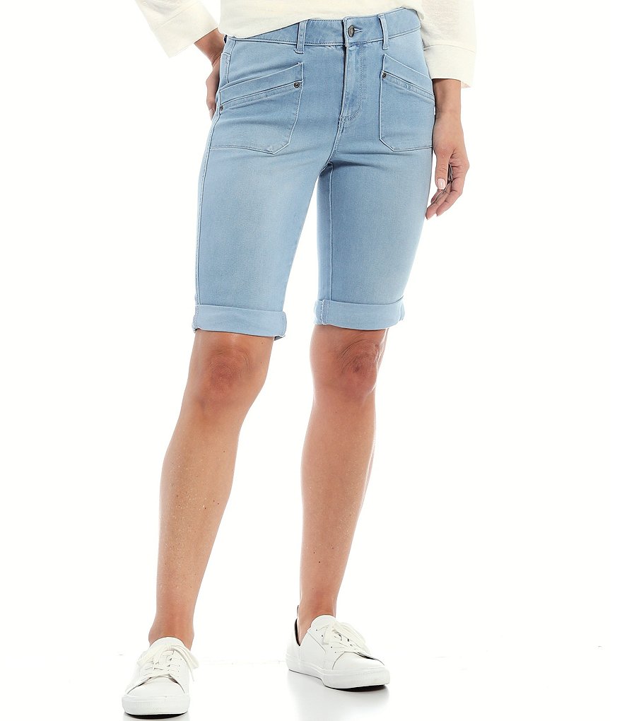 Intro REPREVE&reg; Recycled Materials Cuffed Mid Rise Bermuda Shorts