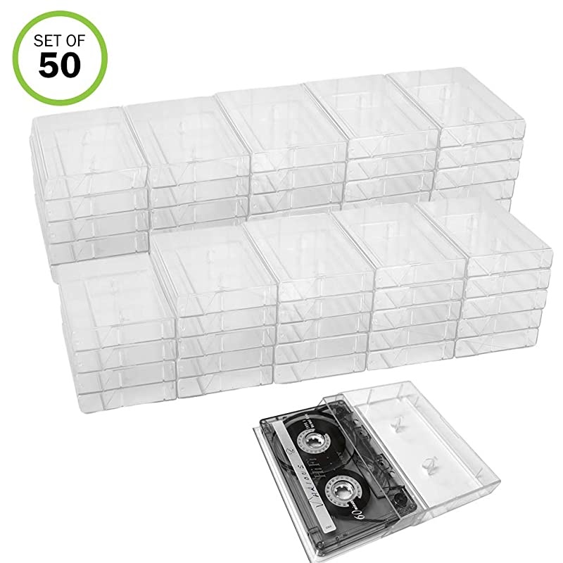 Cassette Tape Cases-Clear Plastic Storage-Audio-No Scratch/Dirt-Set/50