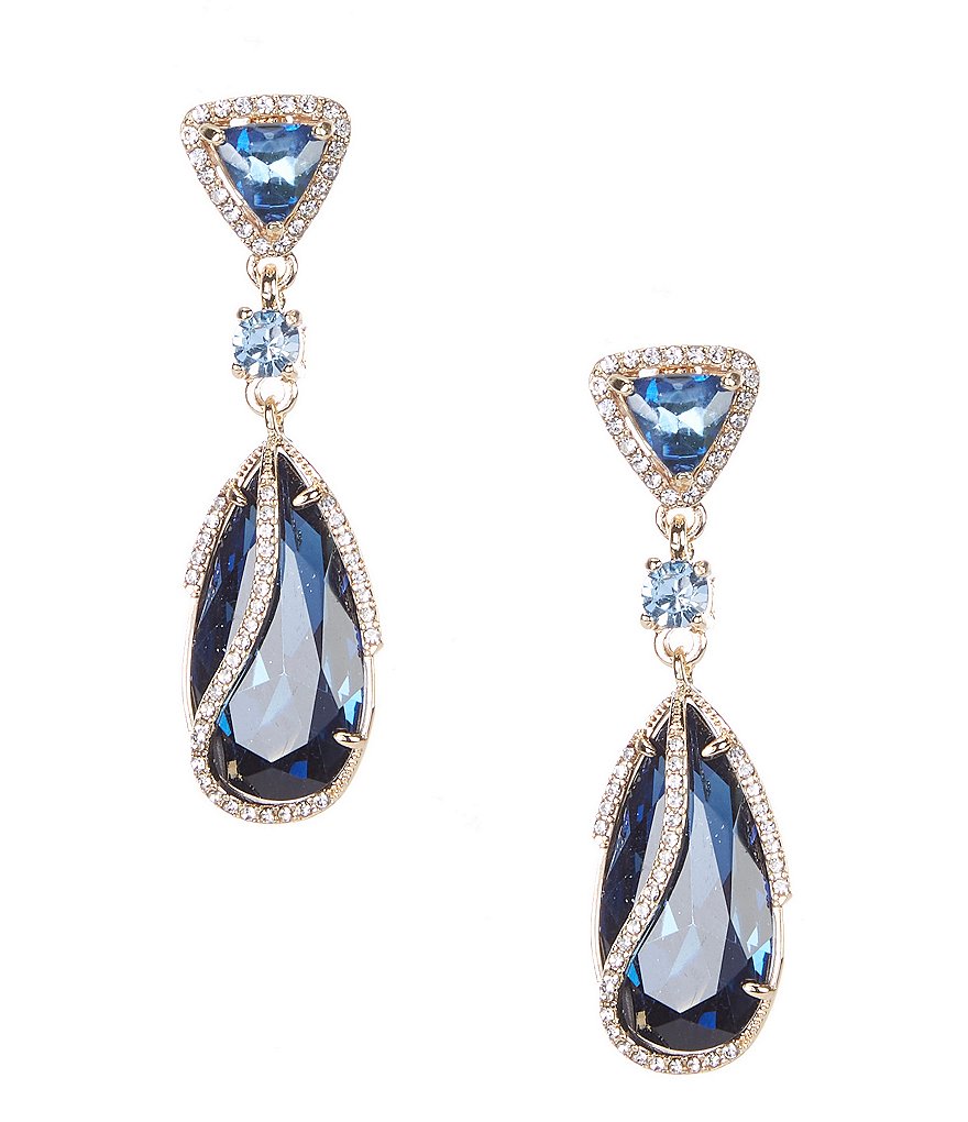 Gemma Layne Pave Multi Stone Teardrop Earrings