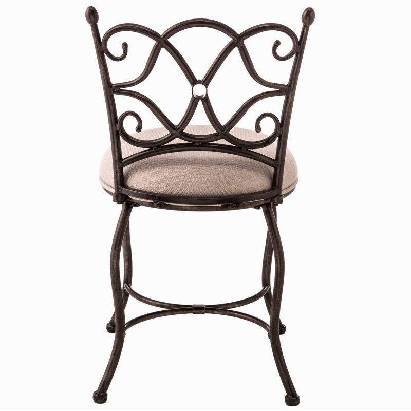 19" Brody Metal Vanity Stool Gray - Hillsdale Furniture