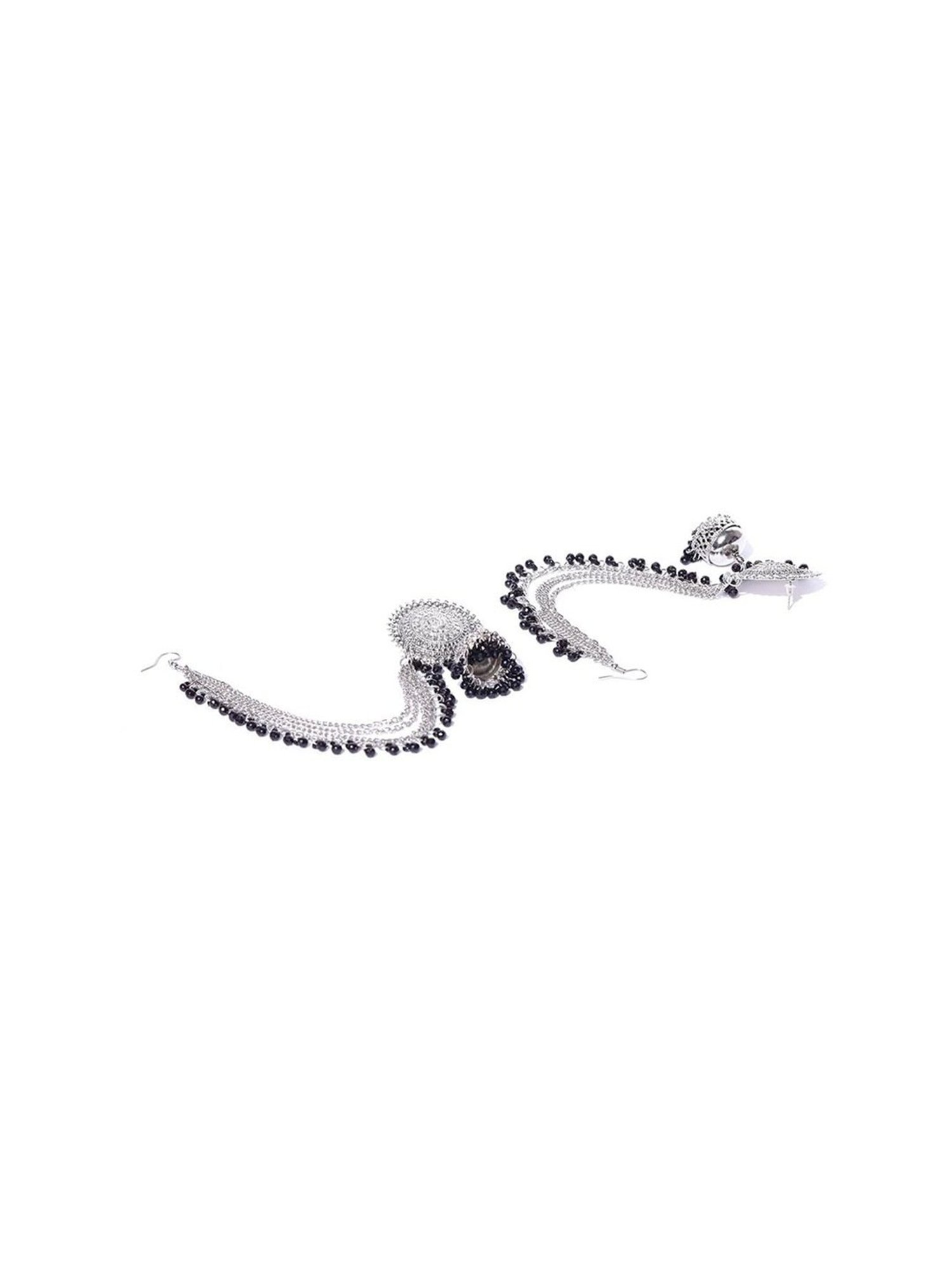 YouBella Stylish Latest Design Black Jhumki Earring & Maangtikka Sets