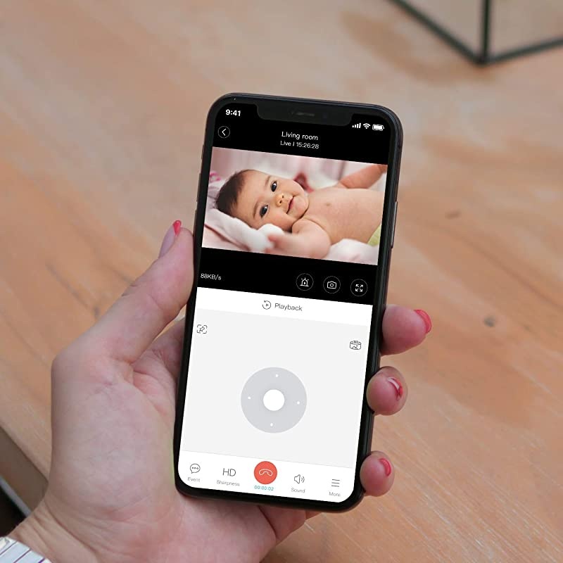 Indoor Security Camera PTZ 1080p WiFi Dome Camera PetNanny Camera Baby Monitor wTwoWay Audio | SoundPerson Detection | IR Night Vision | CloudampLocal Storage | Works with Alexa