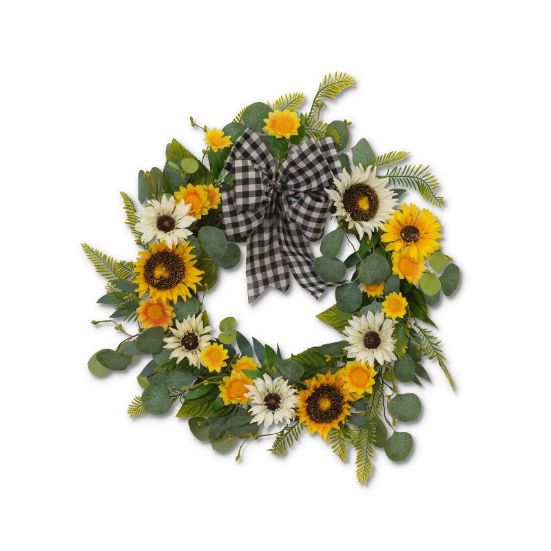 GIL 22"D Sunflower and Eucalyptus Wreath