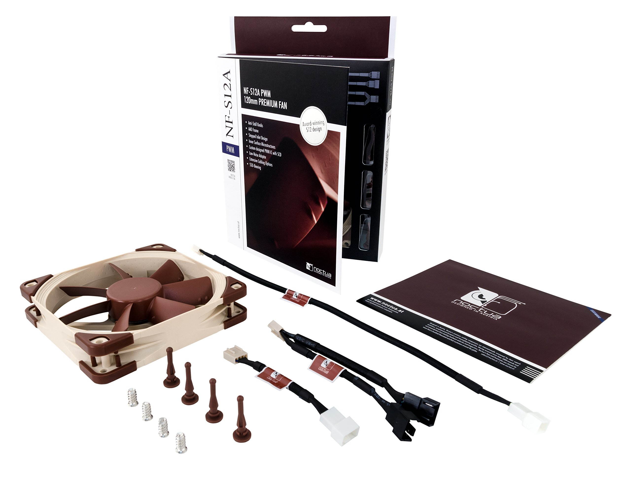 Noctua NF-S12A PWM, Premium Quiet Fan, 4-Pin (120mm, Brown)