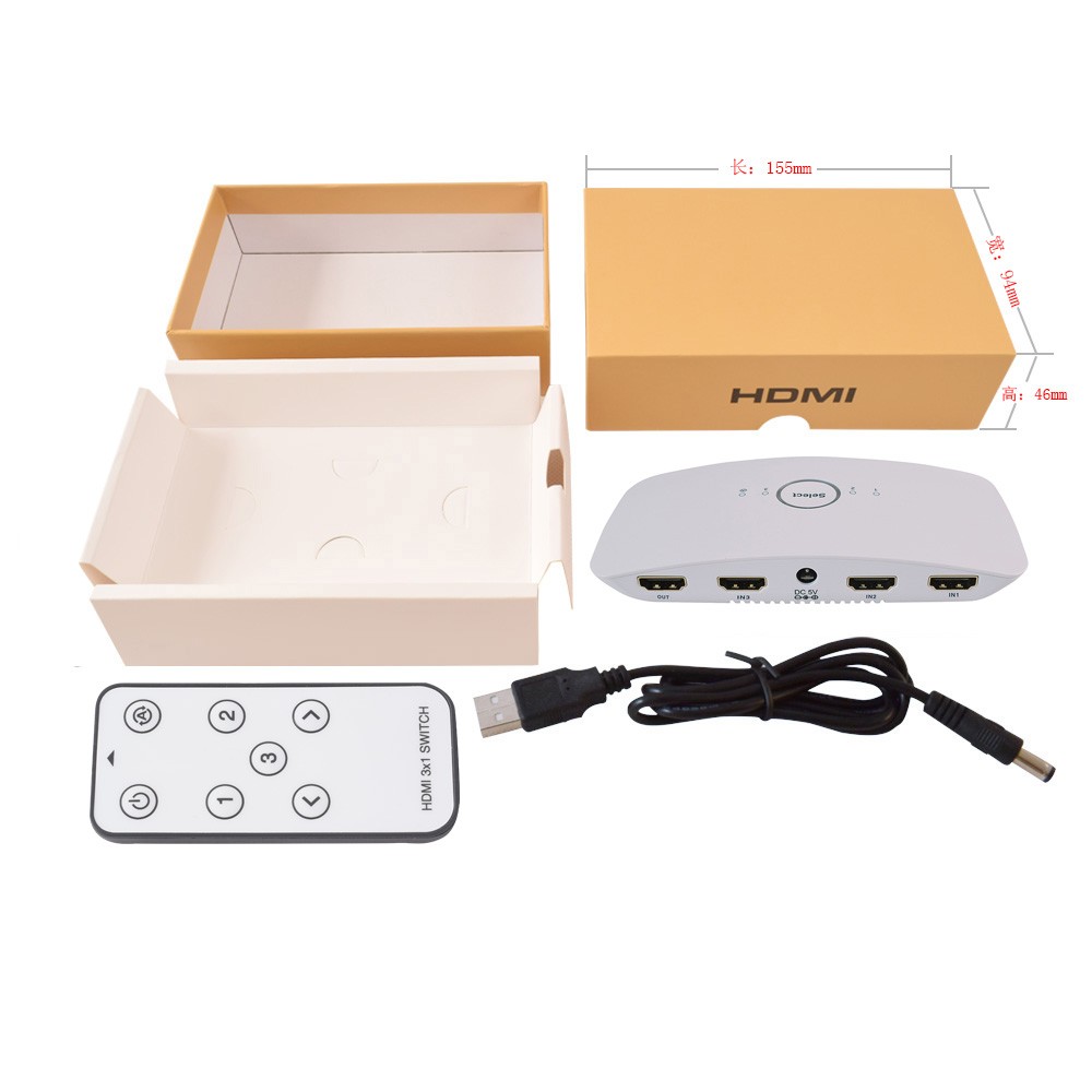 3 Port HDMI 2.0 4K/60HZ HDR HDCP2.2 18Gbps Switcher