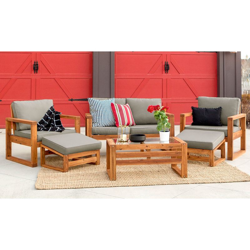 6pc Hudson Open Side Outdoor Patio Chat Set - Saracina Home