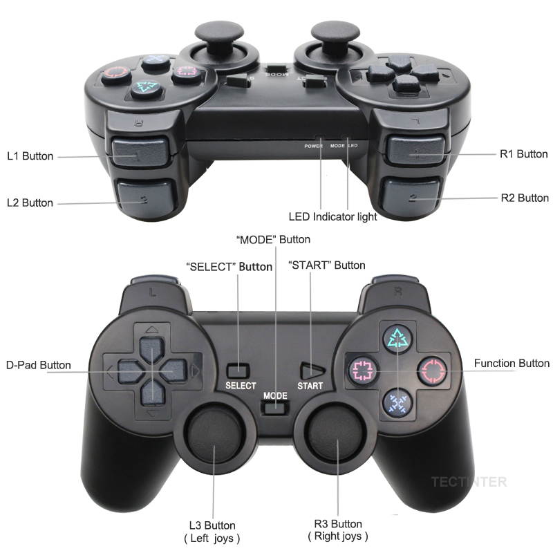 Wireless Gamepad for Sony PS2 Controller for Playstation 2 Console Joystick Double Vibration Shock Joypad Wireless Controle