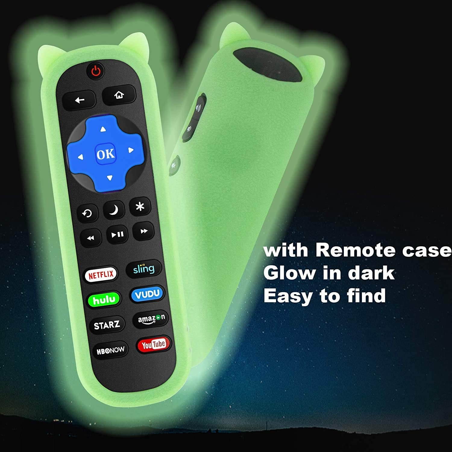 Motiexic Remote Control Compatible with All TCL Roku TV, Universal for TCL 4K Smart Roku TV Remote Control, 2020 Update Version with 8 Channel Shortcut Keys, with Glow Protective Case