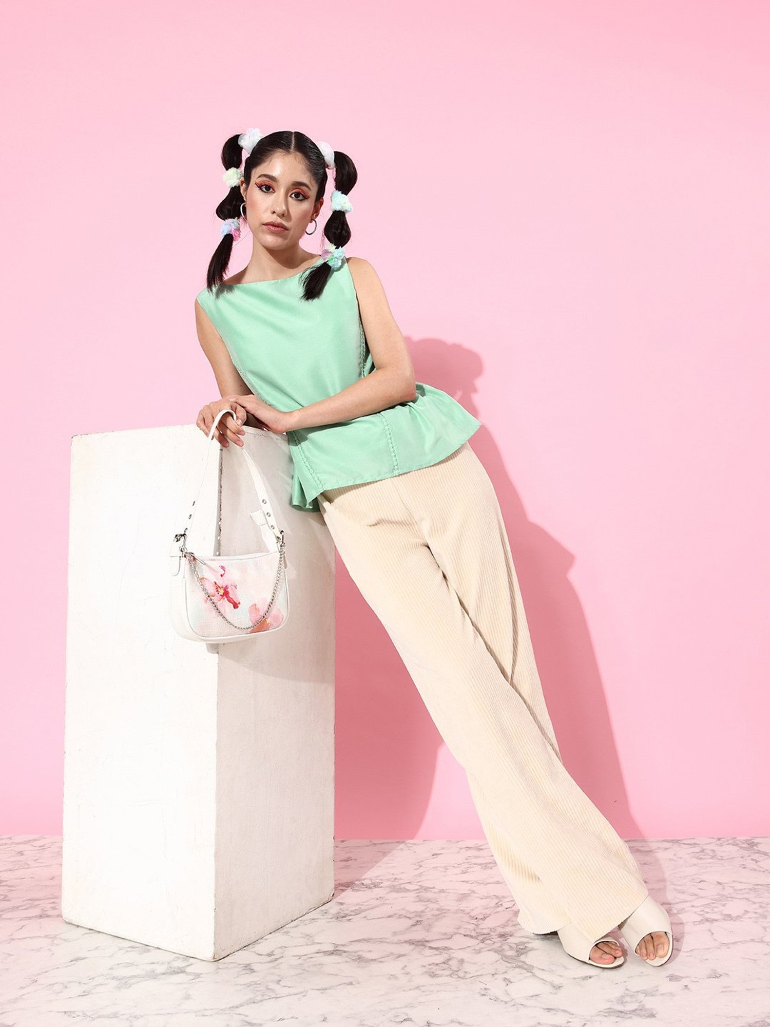 QUIERO Sea Green Regular Fit Top