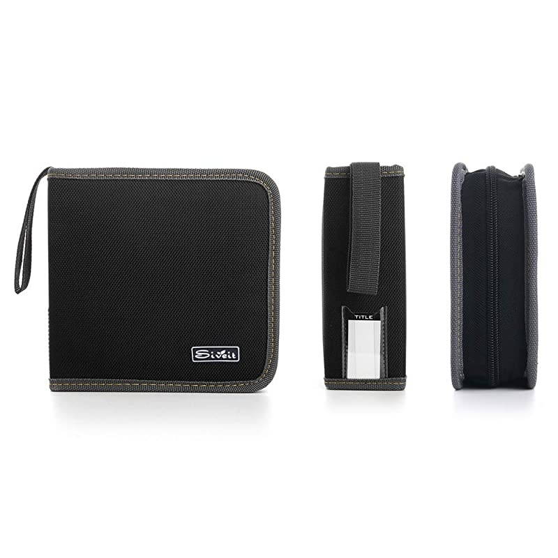 CD DVD Case, 36 Capacity CD DVD VCD Disc Case Wallet Holder Binder Bag Storage for Car Home Travel (Black)