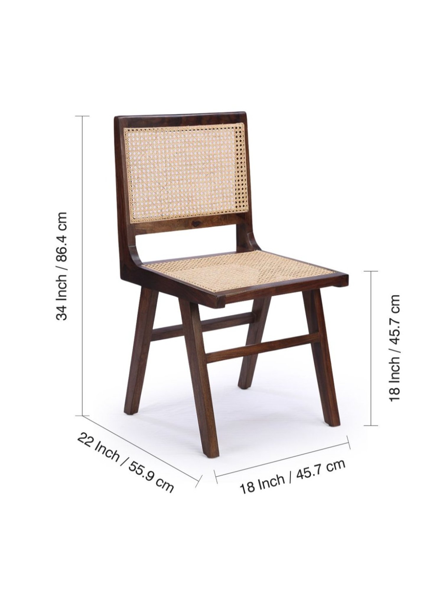 ExclusiveLane Finesse Cream Sheesham Wood Handcrafted Dining Chairs - Set of 2 Walnut Finish