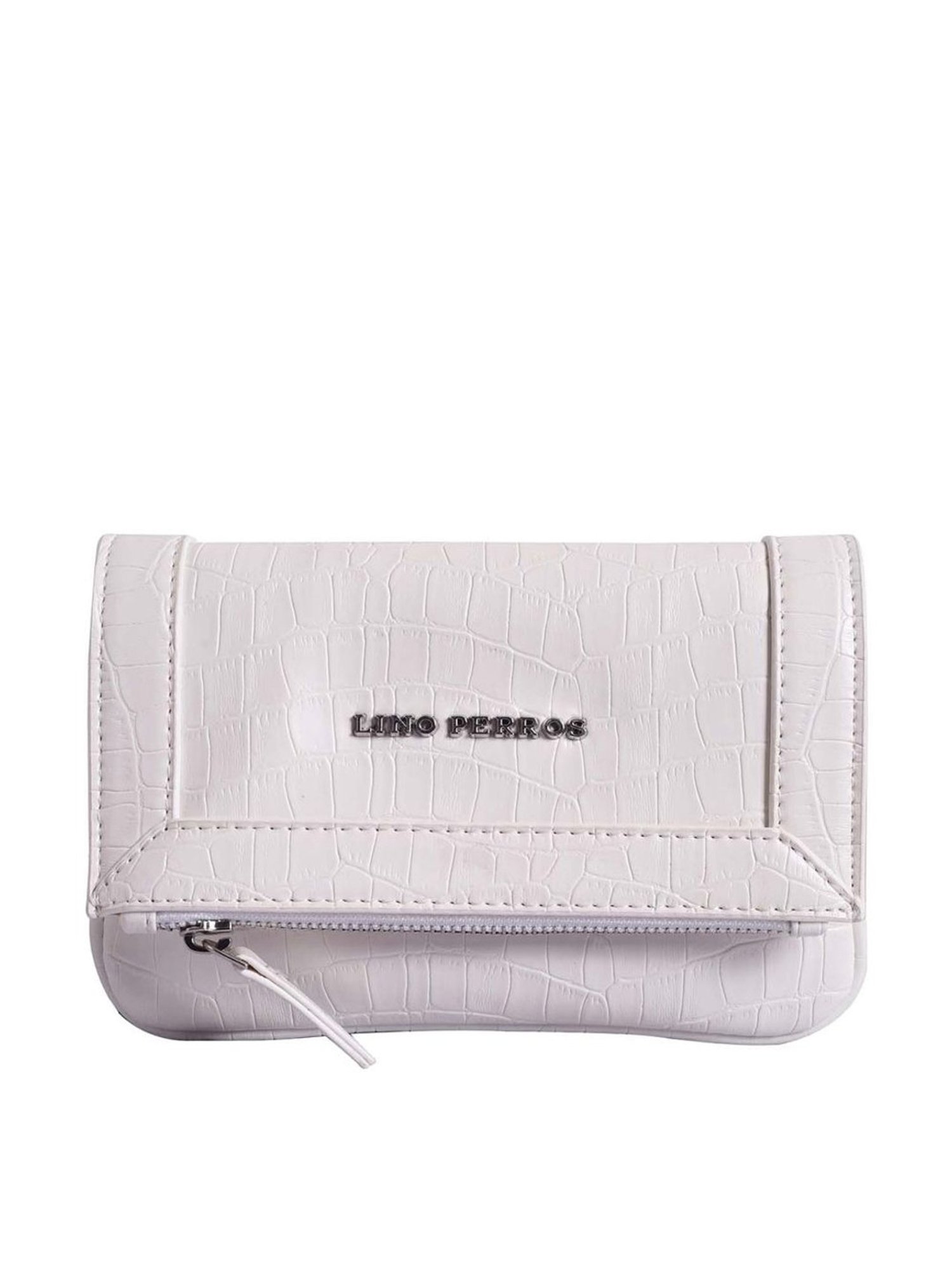 Lino Perros White Textured Bi-Fold Wallet for Women