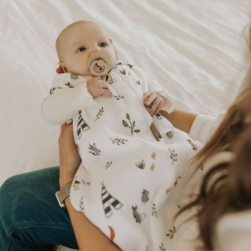 Little Unicorn 2-way zipper Muslin Sleep Bag Wearable Blanket - Forest Friends