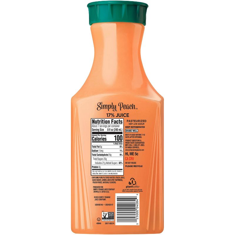 Simply Peach All Natural Juice Drink - 52 fl oz