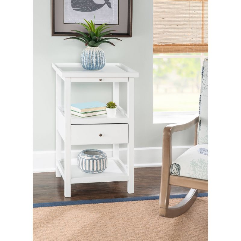 Largo Side Table with Expandable Top White - Powell Company
