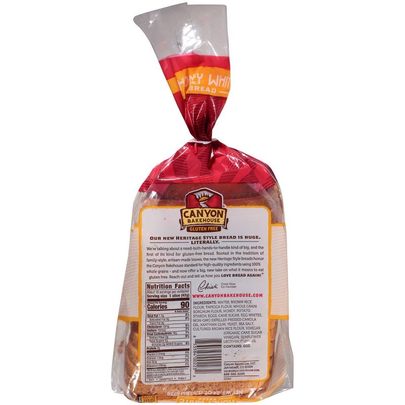 Canyon Bakehouse Gluten Free Heritage Honey White Bread - 24oz
