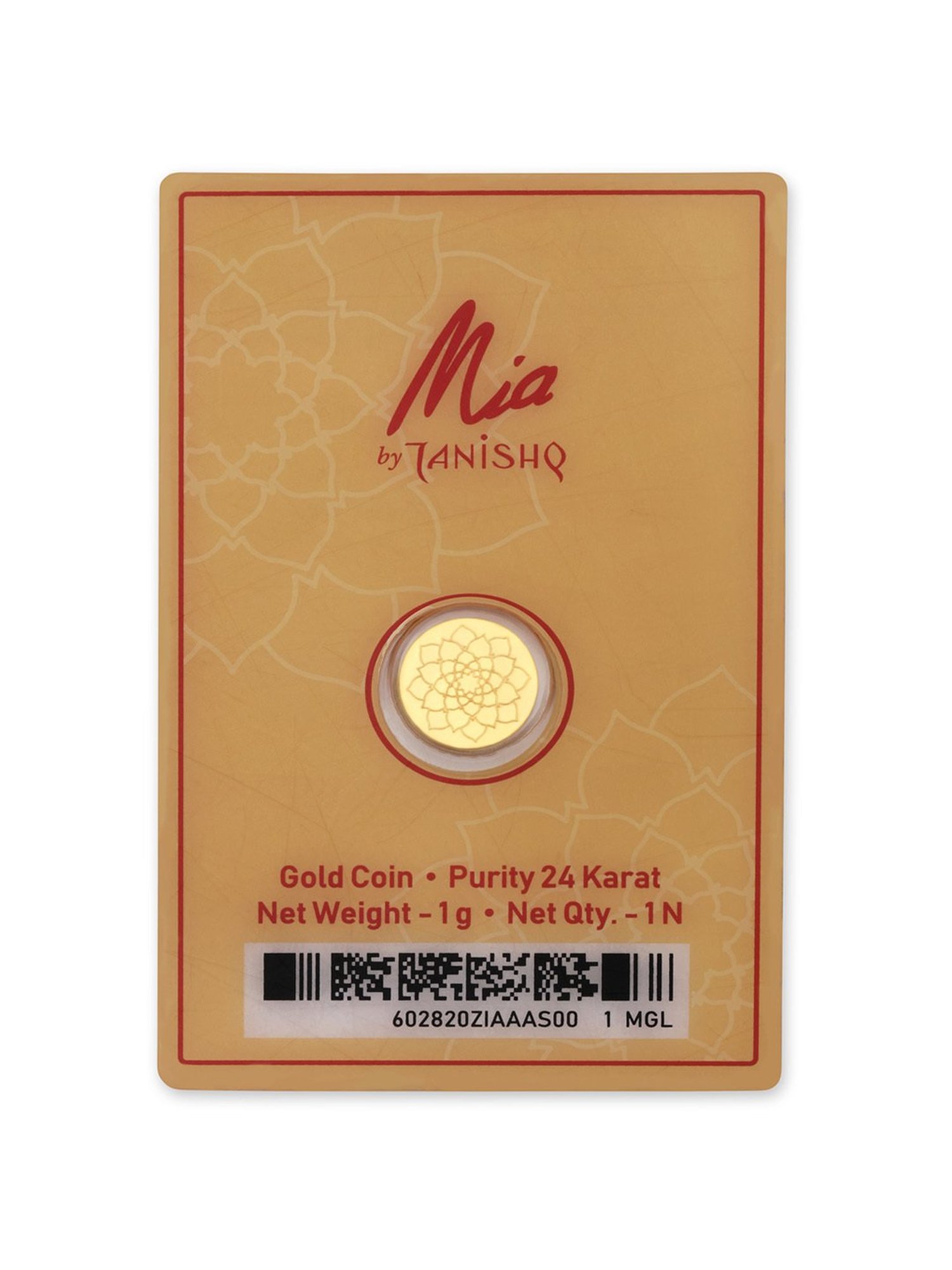 Mia by Tanishq Lotus 24k (999) 1gm Gold Coin
