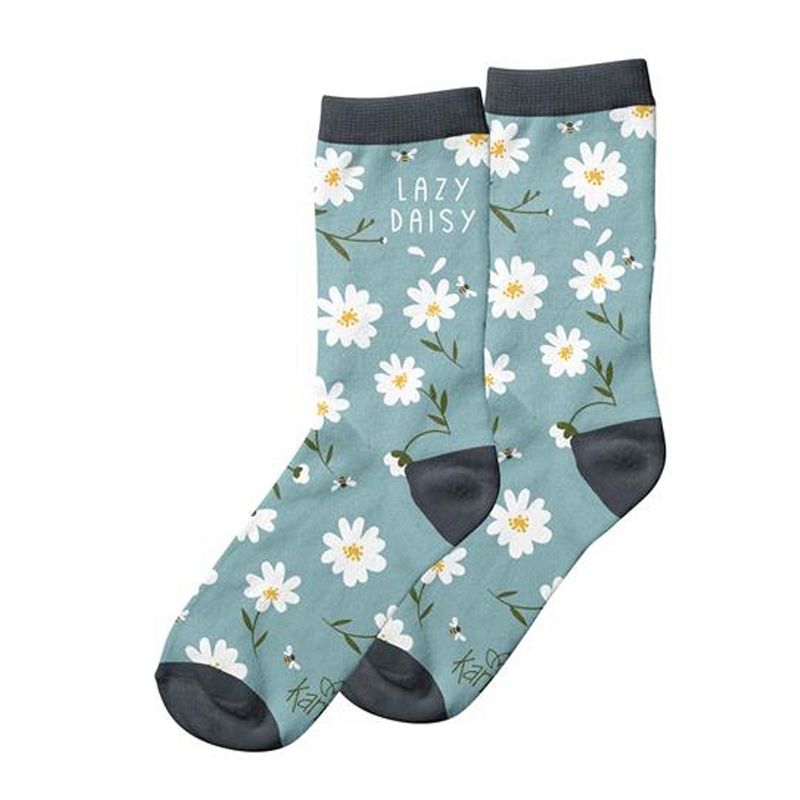 Novelty Socks 12.0" Daisy Crew Socks Lazy Daisy Karma  -  Socks