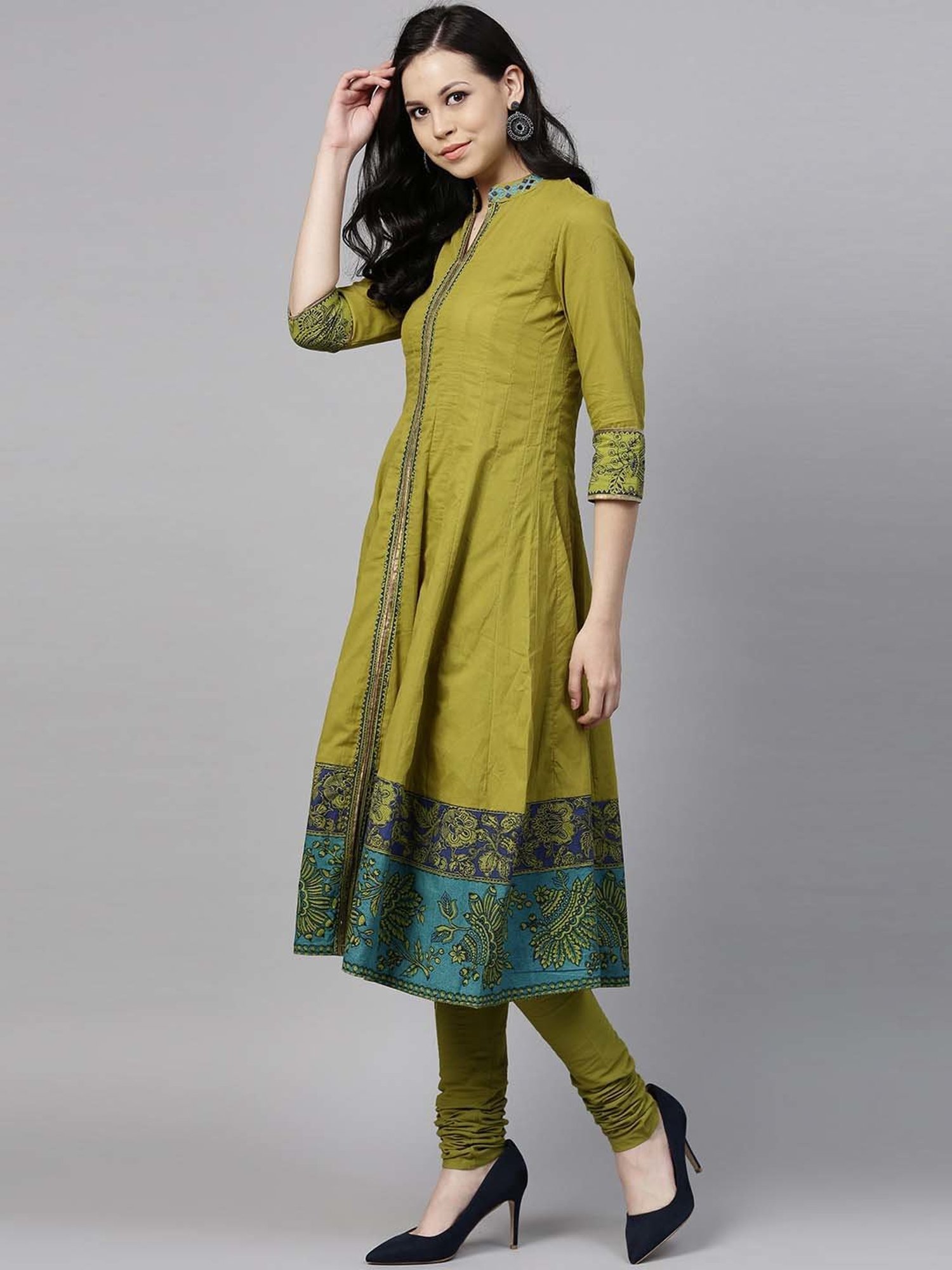 URBAN MYSTIC Black Rayon Embroidered Kurta & Sharara Set