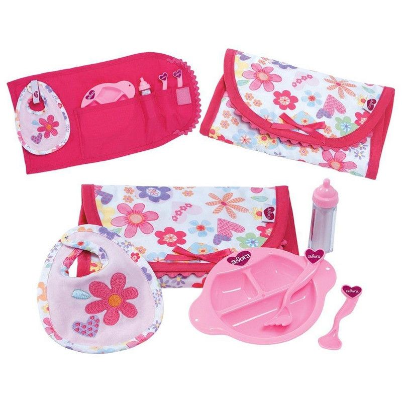 Adora Baby Doll 6 Piece Feeding Set with Bib & Bottle