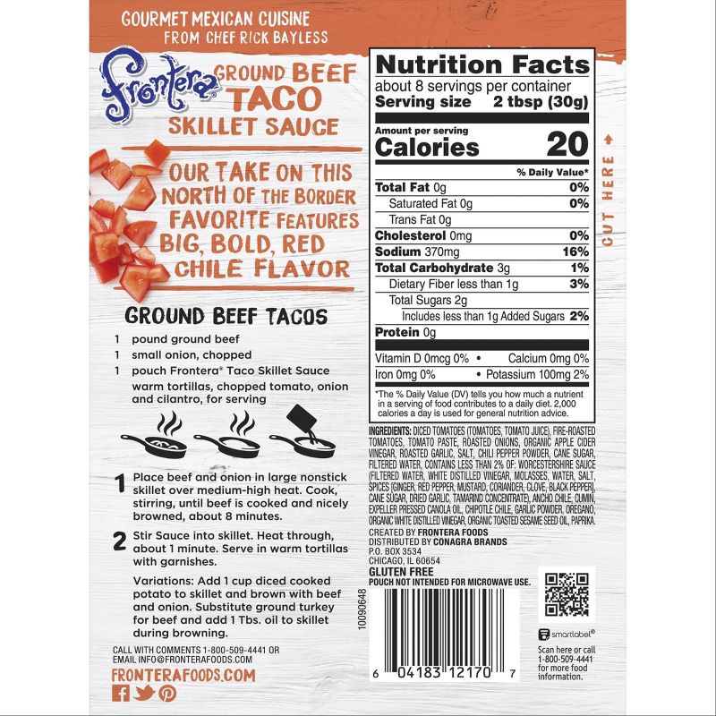 Frontera Texas Original Taco Skillet Sauce 8oz