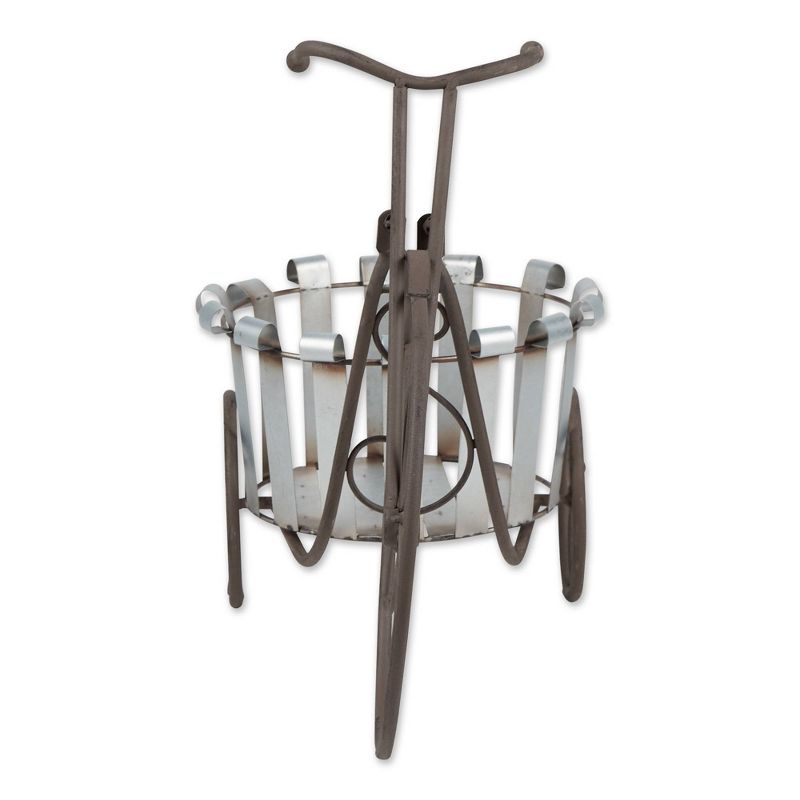 9.25" Indoor/Outdoor Iron Galvanized Bucket Bike Plant Stand Black - Zings & Things