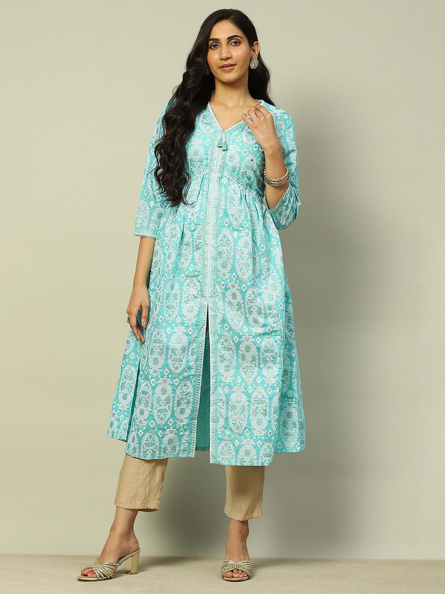 Saffron Threads Red Ethnic Dresses