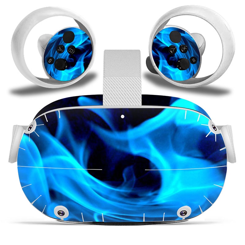Amify Vinyl Skin Sticker for Oculus Quest 2 VR Headset Controller PVC Decals Cute Cartoon Wrap Cover for Oculus Quest 2 Accessories