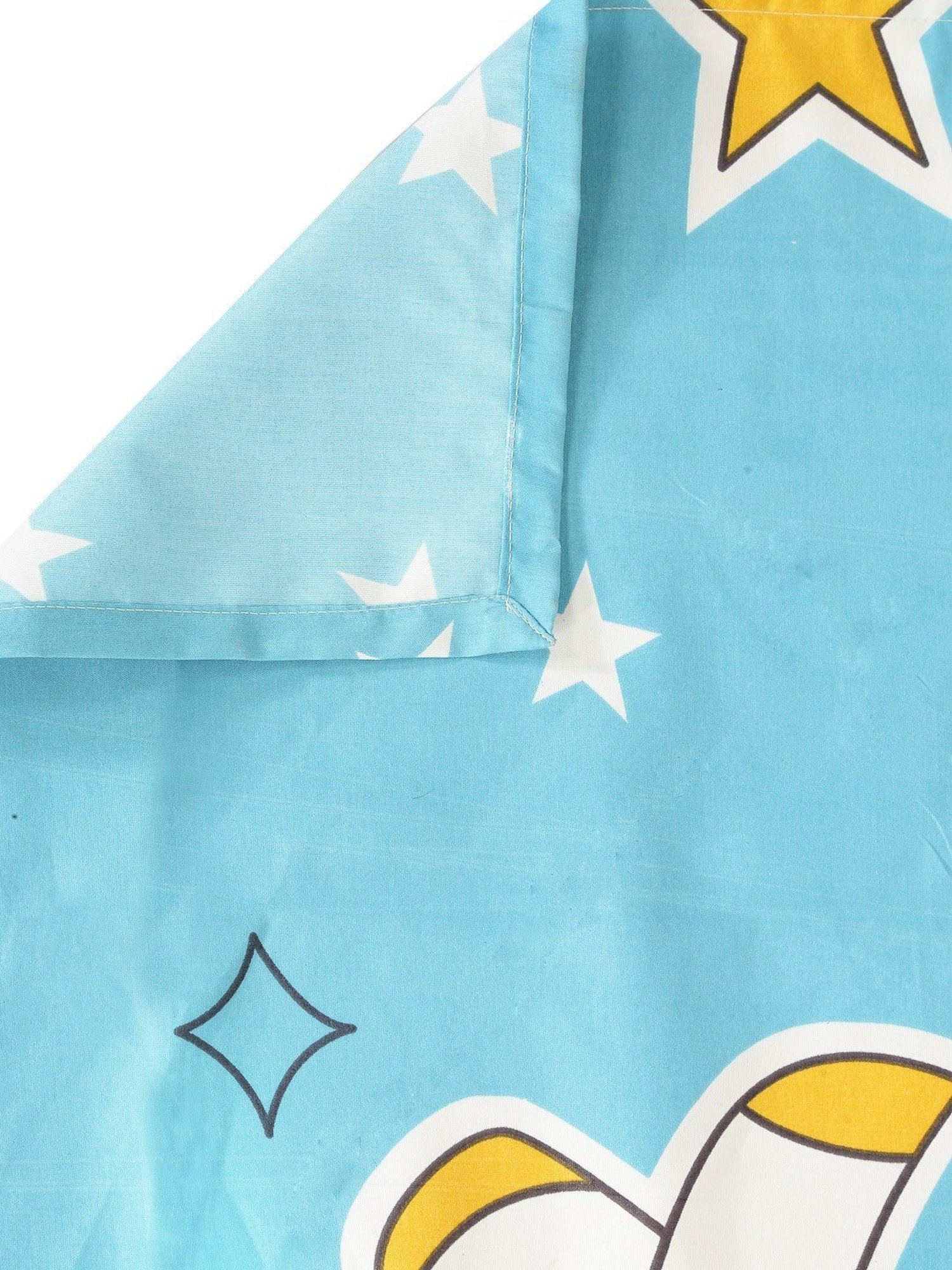 Klotthe Printed Sky Blue 210 TC Cotton Blend Double 2 Bed Sheets with 4 Pillow Covers