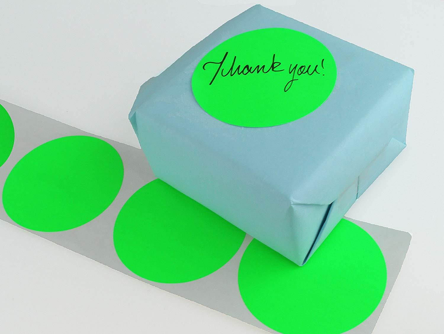 ChromaLabel 3 inch Color-Code Dot Labels | 500/Roll (Fluorescent Green)