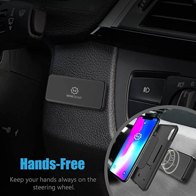 Magnetic Phone Car Mount  Universal Stick On Rectangle Flat Dashboard Magnetic Car Mount Holder, for Cell Phones and Mini Tablets -Extra Strong with 10 Magnets!