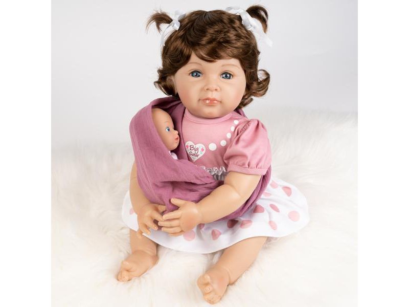 Paradise Galleries Reborn Toddler Doll - Big Sister, 20 inch in SoftTouch Vinyl, 6-Piece Reborn Doll Gift Set