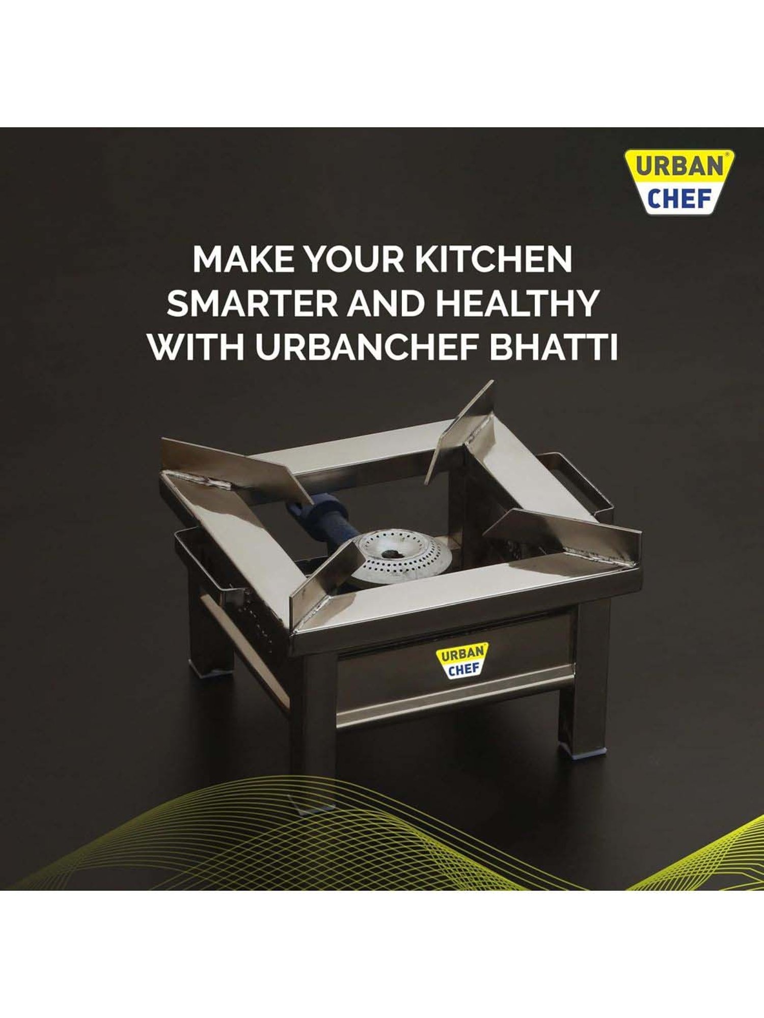 Urban Chef Gas Stove with Single Burner ( Silver )