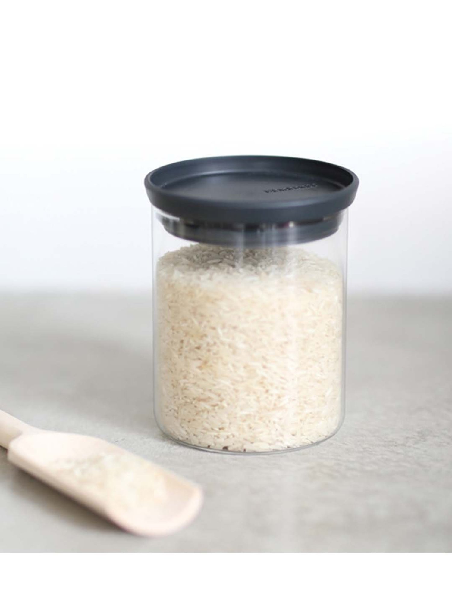 BRABANTIA Transparent Glass Stackable Storage Jar (600 ml) - Set of 1