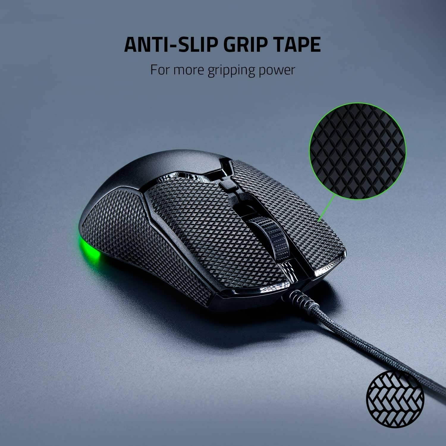 Razer Viper Mini Ultralight Gaming Mouse + Mouse Grip Tape Bundle: Classic Black