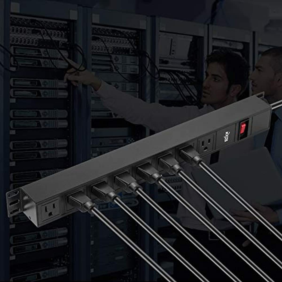 KMC 8 Outlet Power Strip Surge Protector Rack-Mount PDU with 6 Feet, 125V/15A, 1800 Joule, Black