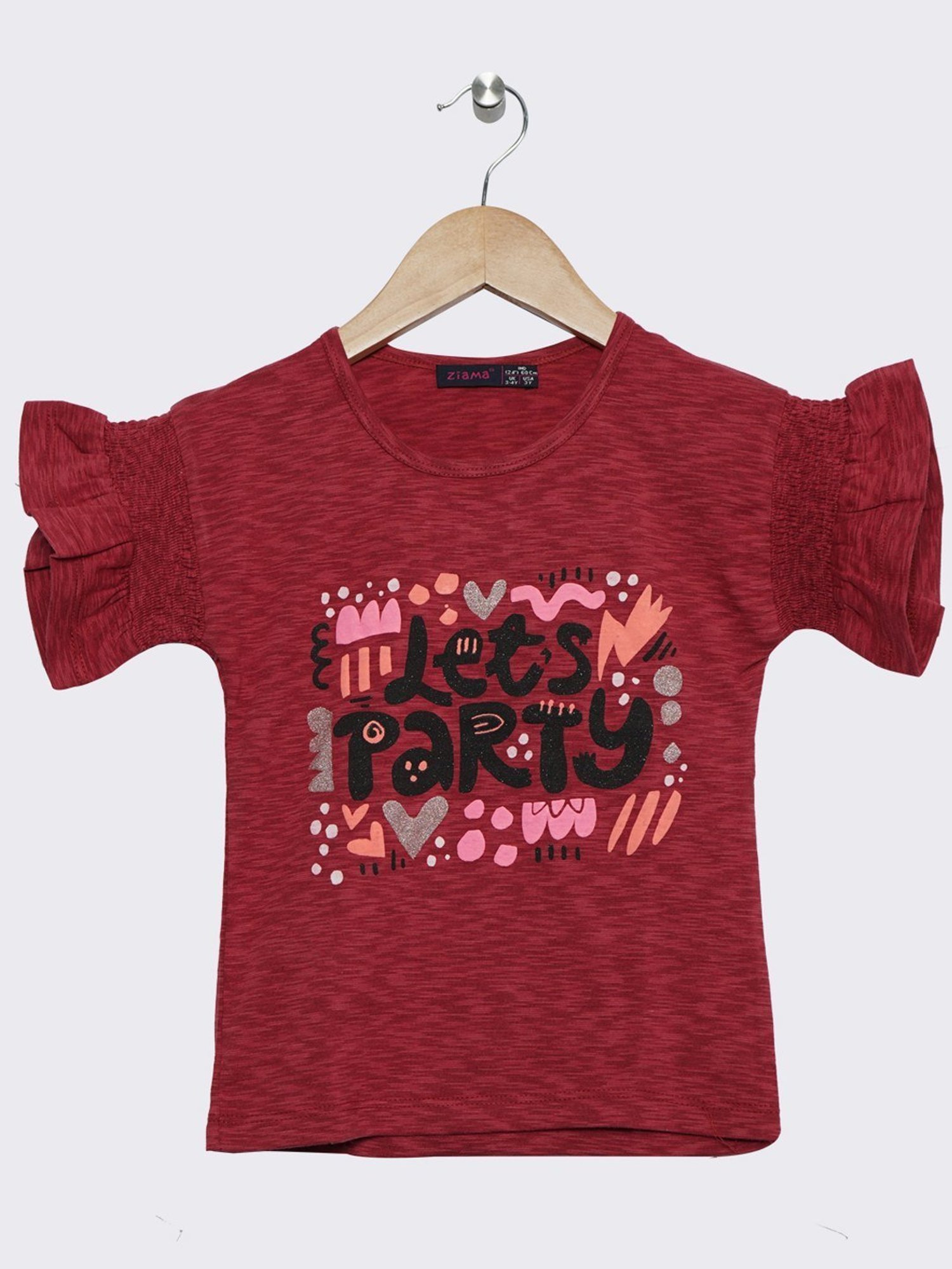 ZIAMA Kids Rust Printed Top