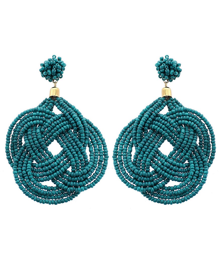 Panacea Braided Seed Bead Drop Earrings